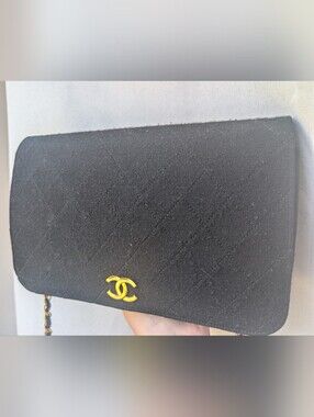 Chanel Quilted Black Shoulder Bag with Gold CC Logo